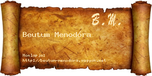 Beutum Menodóra névjegykártya